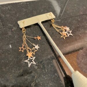 Chic Star Dangle Earrings in Gold and Silver